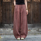 Ramie Cotton Linen Pants Tie-dye Design Trousers Loose Zen Yoga Women's Pants with Pockets