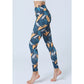 Leaves Print Pants Sports Fitness Yoga High Waist Leggings Women's Yoga Pants
