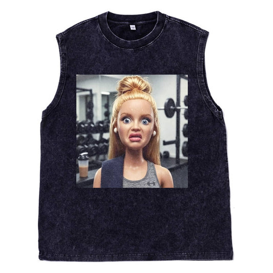 GYM DOLL GIRL FUNNY FACE MEME TEE