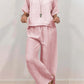 Women'S Casual V-Neck Pullover With Half Sleeves + Long Pants Two-Piece Suit