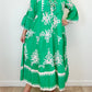 Cream & Black Printed Floaty Maxi Dress