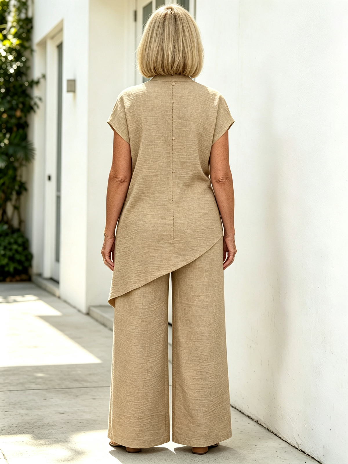 Casual Solid Color Asymmetrical Hem Top in Stock