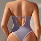 Sexy Halter-neck Sleeveless Sheer Water-soluble Floral Embroidery Lingerie Bodysuit