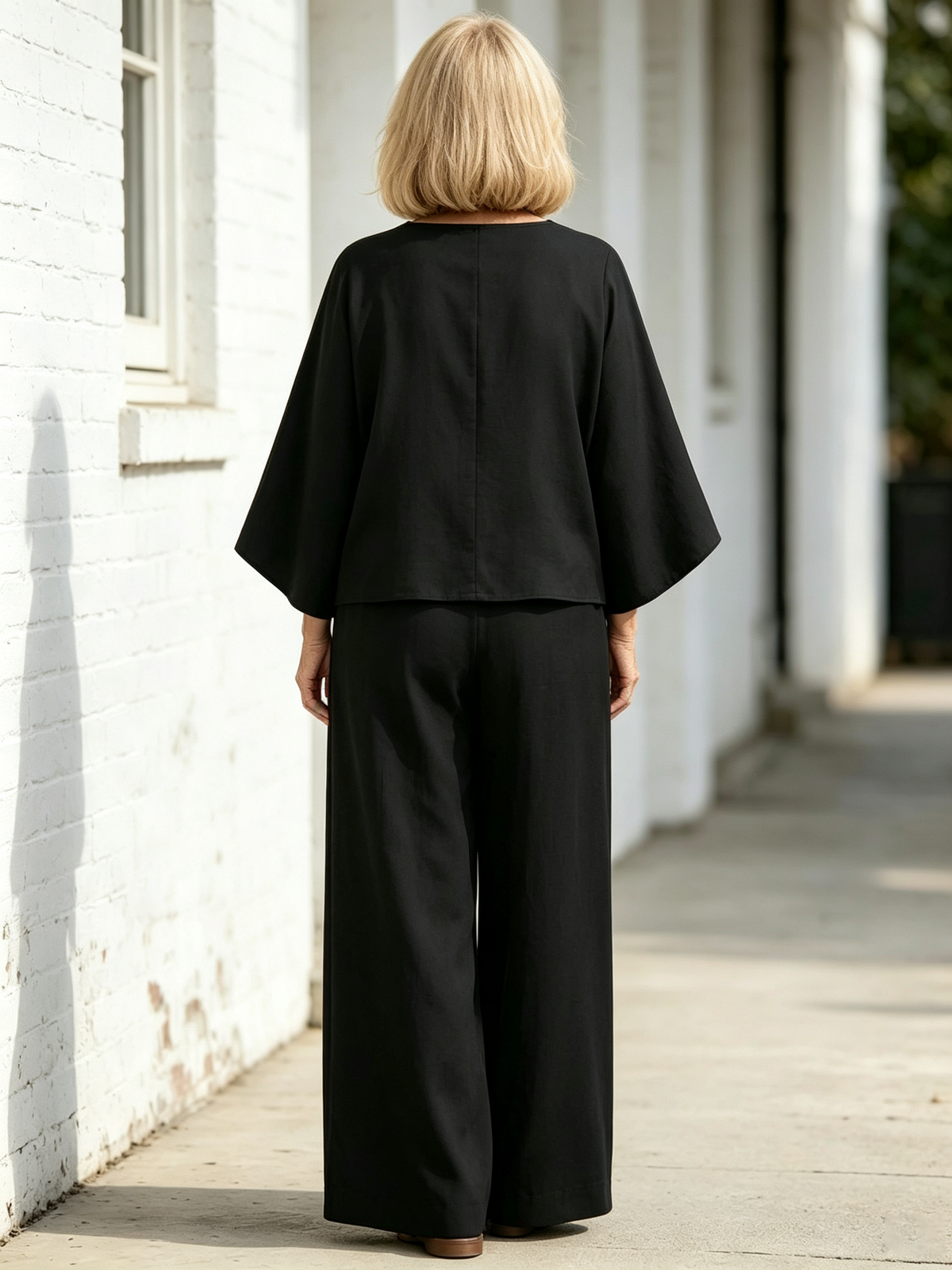 2Pcs Women's Suit Casual Women's Clothing Cotton and Linen Wide-leg Pants Suit