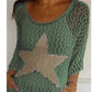 Five-Star Round Neck Hollow Crochet Tops (Buy 3 Free Shipping)