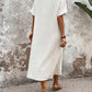 Ladies Lace Collar Cotton And Linen Dress