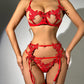 Floral Embroidery Hollow-Out Sexy Lingerie Set