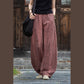 Ramie Cotton Linen Pants Tie-dye Design Trousers Loose Zen Yoga Women's Pants with Pockets