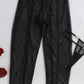 Vertical Striped See-Through Tulle Slim-Fitting Sexy Halterneck Jumpsuit