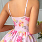 Sexy Floral Lace See-Through Mesh Nightgown Set