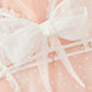Sexy Floral Lace Bow Tie Open Crotch Hollow Polka Dot Mesh One-Piece Pajamas