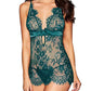 Sexy Deep V See-Through Eyelash Lace Camisole Nightgown