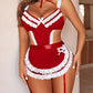Sexy Hollow Backless Maid Uniform Suit