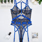 Leopard Print See-Through Mesh Bondage Sexy Underwire Bodysuit