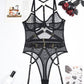 Leopard Print See-Through Mesh Bondage Sexy Underwire Bodysuit