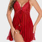 Sexy Lace Mesh See-Through Nightgown with Matching Thong