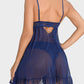 Sexy Lace Mesh See-Through Nightgown with Matching Thong