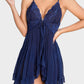 Sexy Lace Mesh See-Through Nightgown with Matching Thong