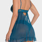 Sexy Lace Mesh See-Through Nightgown with Matching Thong