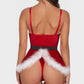 Sexy Christmas Velvet Mini Dress with Matching Thong