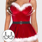 Sexy Christmas Velvet Mini Dress with Matching Thong