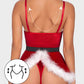 Sexy Christmas Velvet Mini Dress with Matching Thong