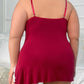 Plus Size V-Neck Side Slits Lace Trim Nightgown