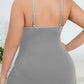Plus Size V-Neck Side Slits Lace Trim Nightgown