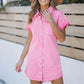 Limited time sale🔥Women's Button Down Frayed Hem Denim Shirt Dresses