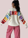 Women's Merry Christmas Rainbow Letter Sweater