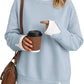 Women's Fake Two Piece Layered Sweatshirt Patchwork Oversized Pullover Top