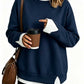 Women's Fake Two Piece Layered Crewneck Sweatshirt