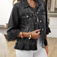 Women's 3/4 Ruffle Sleeve Denim Jacket
