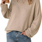 Women's Drop Shoulder Long Sleeve Fall Knit Pullover