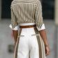 Women's Chic Striped Shirt Wide Leg Pants Set