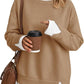 Women's Fake Two Piece Layered Sweatshirt Patchwork Oversized Pullover Top