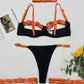 Sexy Two-Color Shoulder Strap Splicing Hollow Strap Fun Suit