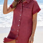 Limited time sale🔥Women's Button Down Frayed Hem Denim Shirt Dresses