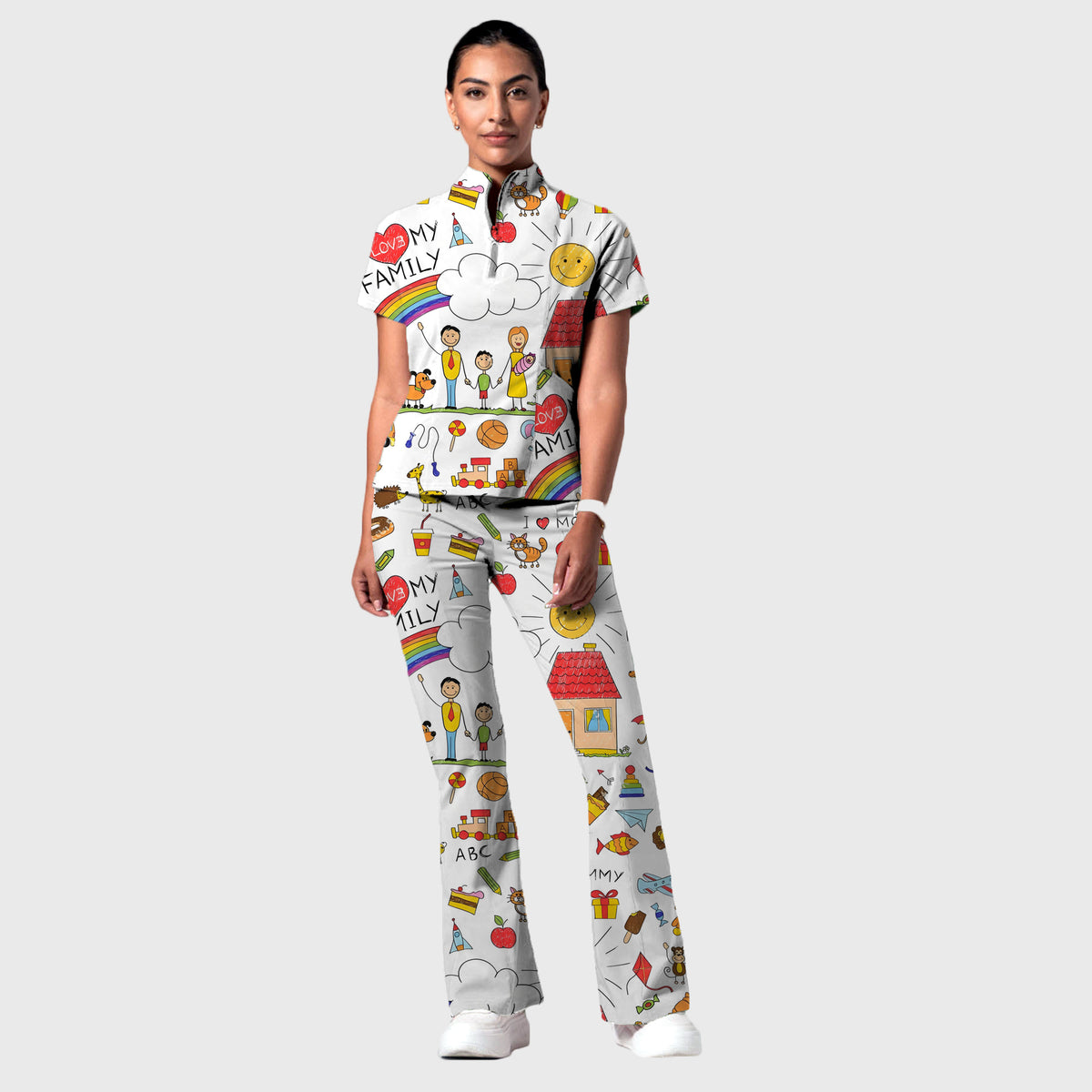 Women's Printed Scrub Set YHSC1