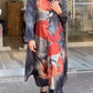WOMEN FASHION LAPEL PRINT SHIRT AND PANTS TWO-PIECE SET