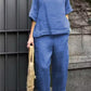 Cotton and linen casual solid color suit