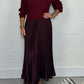 Women's solid color Long Sleeve Jumper & Pleated Bottom Dress Fashion Trends