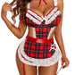 Sexy Hollow Backless Maid Uniform Suit
