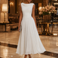 Draped Neck Sleeveless Pleated Midi Dress