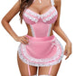 Sexy Hollow Backless Maid Uniform Suit