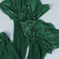 Retro Colorblock Sexy Green Leaf Lace Underwear With Stockings Set