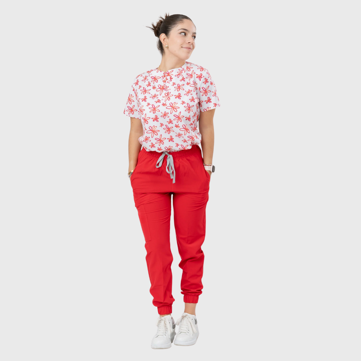 Women's Flame Blossom Printed Scrub Set NST17