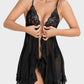 Sexy Lace Mesh See-Through Nightgown with Matching Thong