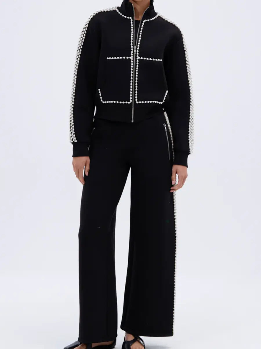 Pearl & Gold Embellished Tracksuit Sets