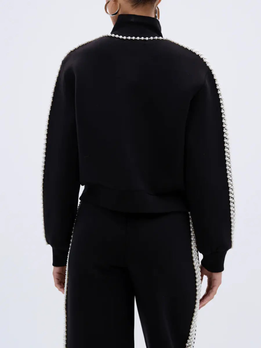 Pearl & Gold Embellished Tracksuit Sets